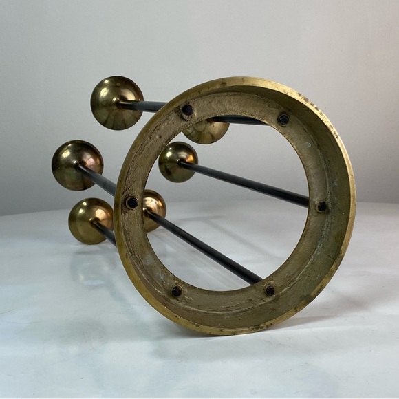 Vintage Mid Century Brass Copper Tiered Candlestick 6 Candle Holder Candelabra - Picture 12 of 13